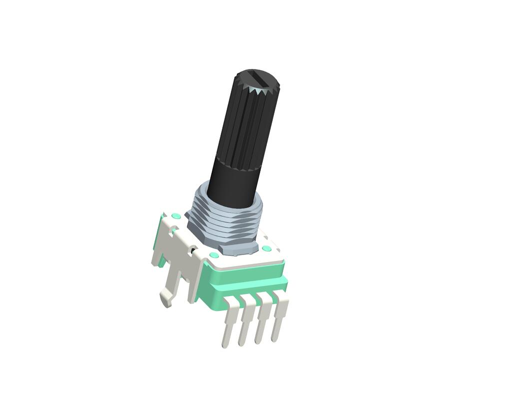 Round Shaft Type Rotary Potentiometer with 500VAC Dielectric Strength and Through Hole Mounting Type Providing Resistance Adjustment